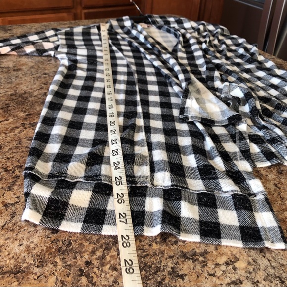 So Brand Open Front Plaid Check Cardigan Topper Jacket - Picture 4 of 12